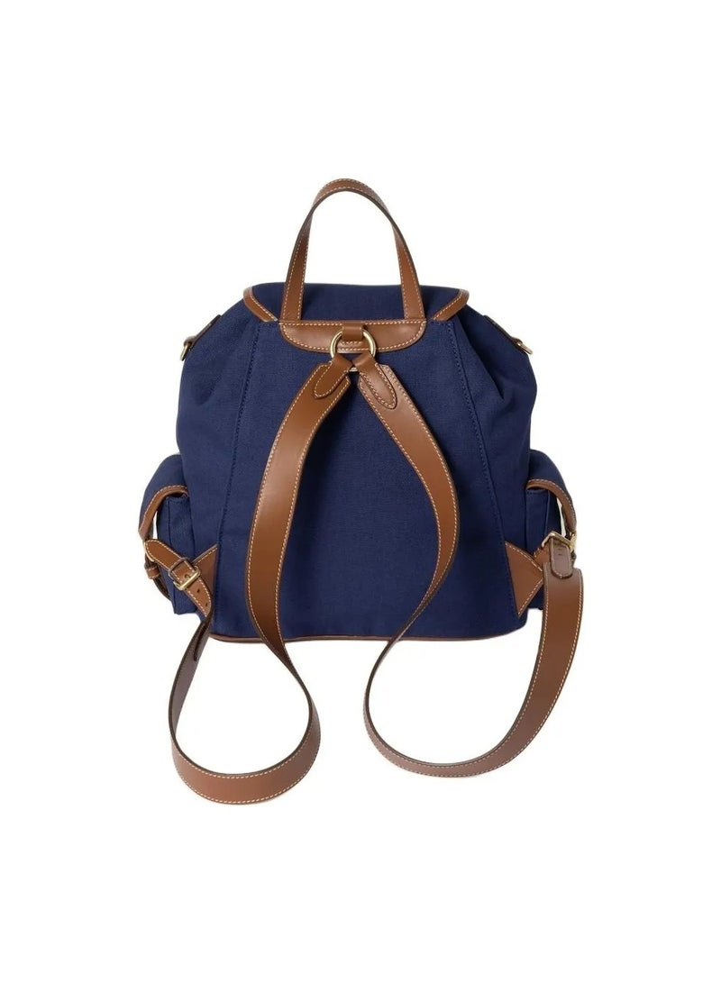 مياو مياو حقيبة ظهر من القماش والجلد مزينة بشعار - Image 2