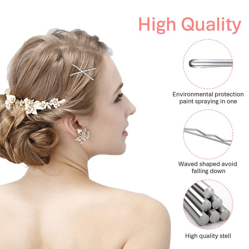 MORGLES Silver Bobby Pins for Gray Hair 120PCS 2Inches Hair Pins for Women with Box - Image 4