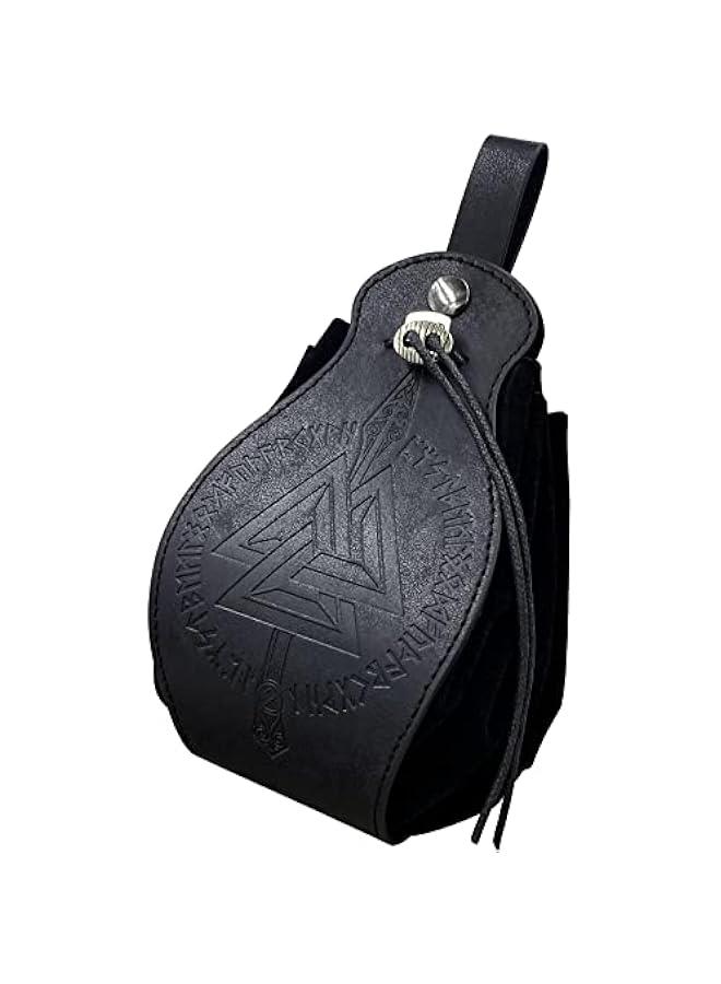 Medieval Faux Leather Pouch, Portable Drawstring Purse, Vintage Belt Pouch Dice Bag For LARP Ren Faire  - Image 1