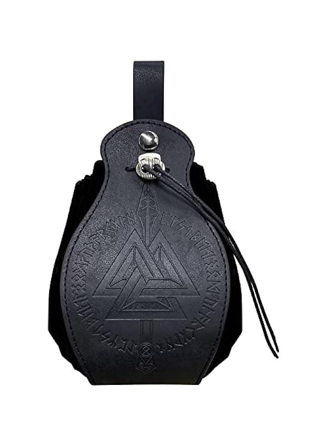Medieval Faux Leather Pouch, Portable Drawstring Purse, Vintage Belt Pouch Dice Bag For LARP Ren Faire  - Image 2