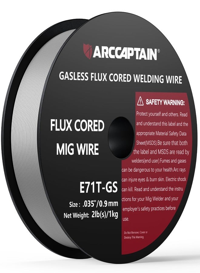 ARCCAPTAIN Flux Core Welding Wire .035, E71T-GS Mig Welding Wire 2-Pound Spool Gasless Mild Carbon Steel Compatible With Lincoln Miller Forney Harbor Welder - Image 1