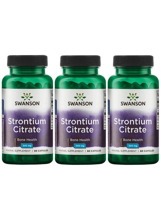 Swanson Premium Brand Swanson Strontium Citrate 340 mg 60 Caps (3 Pack) - Image 1