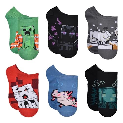Minecraft Boys' No Show Sock, Dark, 9-11 - Image 1