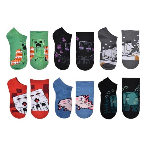 Minecraft Boys' No Show Sock, Dark, 9-11 - Image 2