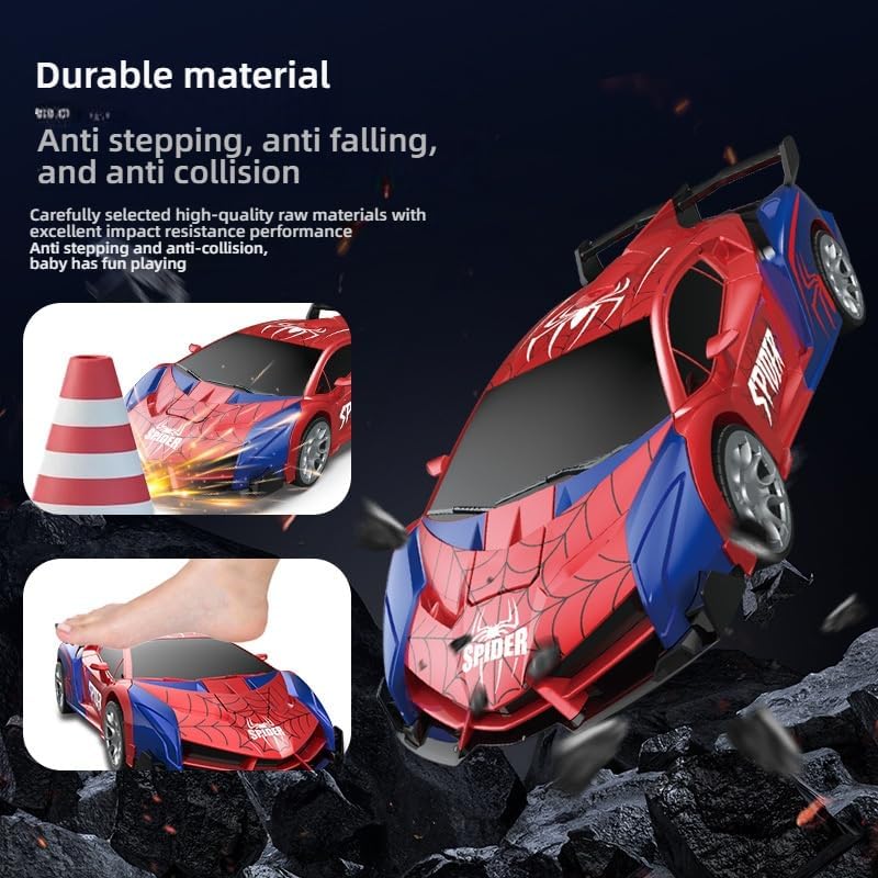 SHAHNARO Spider Transform RC Car with Eye & Underbody Lights, 2.4GHz Remote Control Car for Kids, One-Button Deformation Racing Car, Fast 360° Rotation RC Drift Car Toys, Robot Car Toy Birthday Gifts for Boys - Image 5