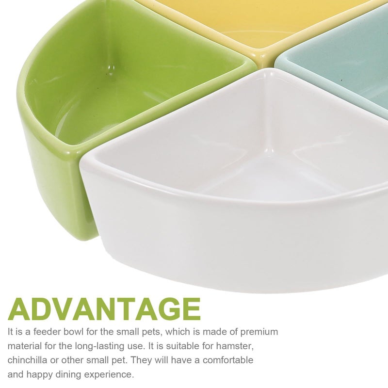 Ceramic Hamster Food Bowl 4pcs Small Animal Feeder Water Dish Anti Tip Tool for Guinea Pigs Squirrels White - Image 4