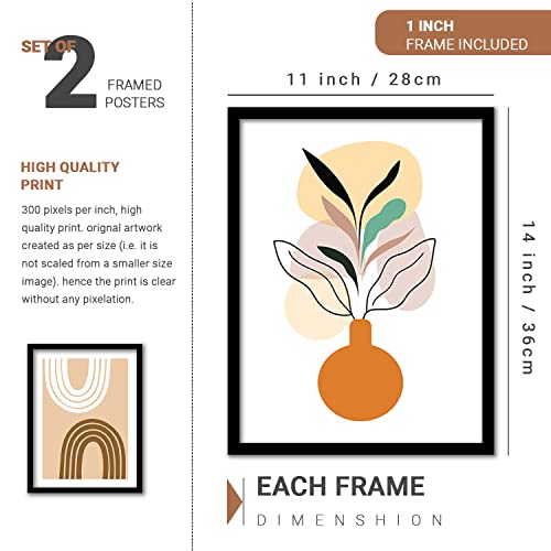 HEVEA Modern Art Wall Decor Framed Paintings for Bedroom Room Living Room - Framed Wall Posters/Paintings with Frame - Wall Paintings/Hangings (11 inch x 14 inch, Multi color) Set of 4 - Image 2