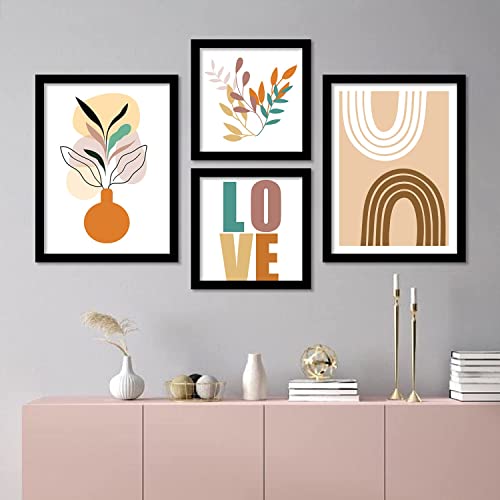 HEVEA Modern Art Wall Decor Framed Paintings for Bedroom Room Living Room - Framed Wall Posters/Paintings with Frame - Wall Paintings/Hangings (11 inch x 14 inch, Multi color) Set of 4 - Image 4