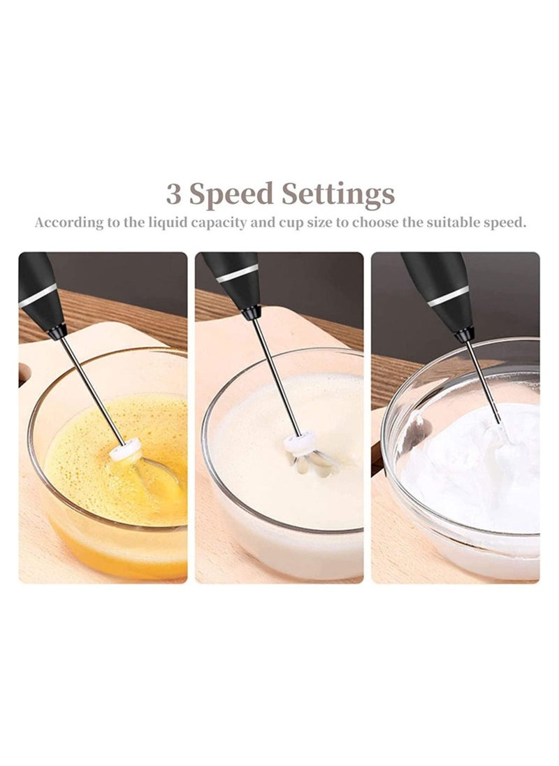 خافق حليب، خافق قهوة، خفاقة كهربائية للخبز، خافقات حليب محمولة قابلة لإعادة الشحن عبر USB، خفاقة بيض منزلية صغيرة مع 3 سرعات قابلة للتعديل لتكوين رغوة الحليب - Image 2
