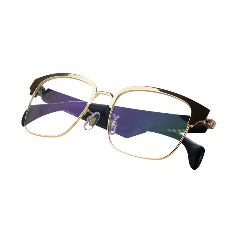Wireless BT Glasses Headphones: Gold Titanium+Soft Glue Material - Semi-Open Sound Cavity Design Glare Blocking Smart Headset for Outdoor Daily Use - Image 1