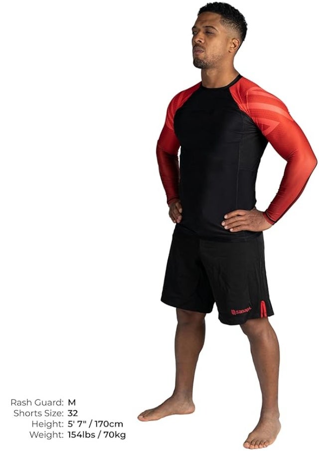 Sanabul  - Essential Long Sleeve Compression Shirts For Men | Mma Bjj Athletic Compression Shirt | Men Cross Training Rashguard (Medium, Red) - Image 1