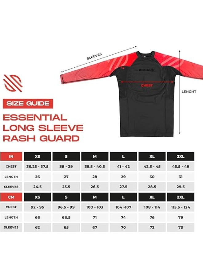 Sanabul  - Essential Long Sleeve Compression Shirts For Men | Mma Bjj Athletic Compression Shirt | Men Cross Training Rashguard (Medium, Red) - Image 1