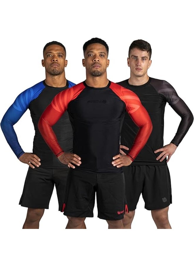 Sanabul  - Essential Long Sleeve Compression Shirts For Men | Mma Bjj Athletic Compression Shirt | Men Cross Training Rashguard (Medium, Red) - Image 1