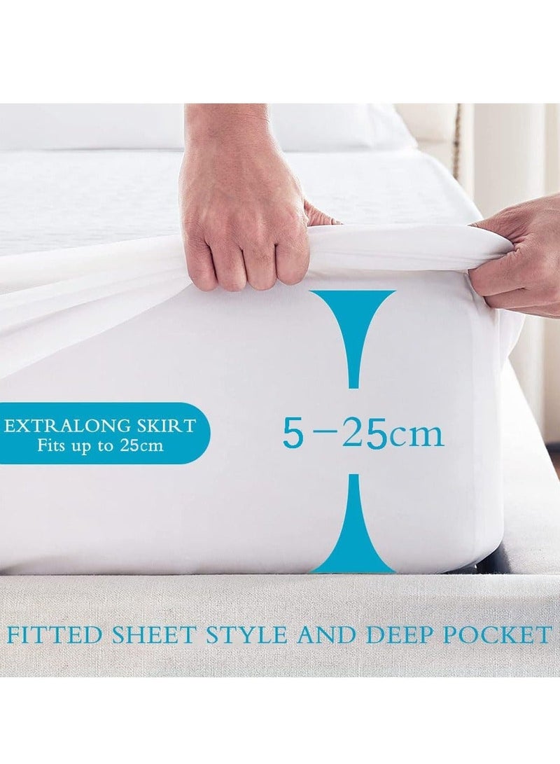 WALALLA Hypoallergenic Breathable Waterproof Cotton Mattress Protector, Noiseless Soft Mattress, Cover Bed Cover, Mattress Pad with Deep Pocket - Image 5