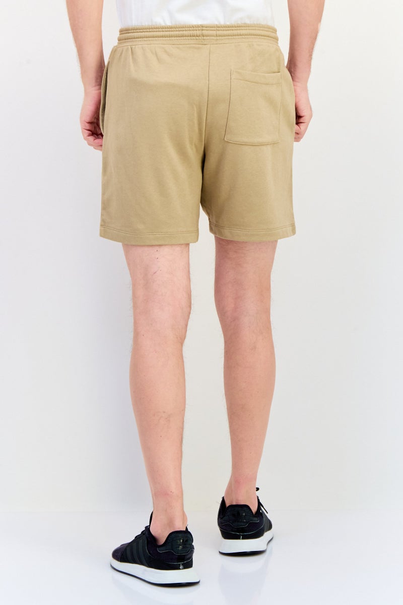 GAP Men Embroidered Logo Basic Shorts, Tan - Image 3