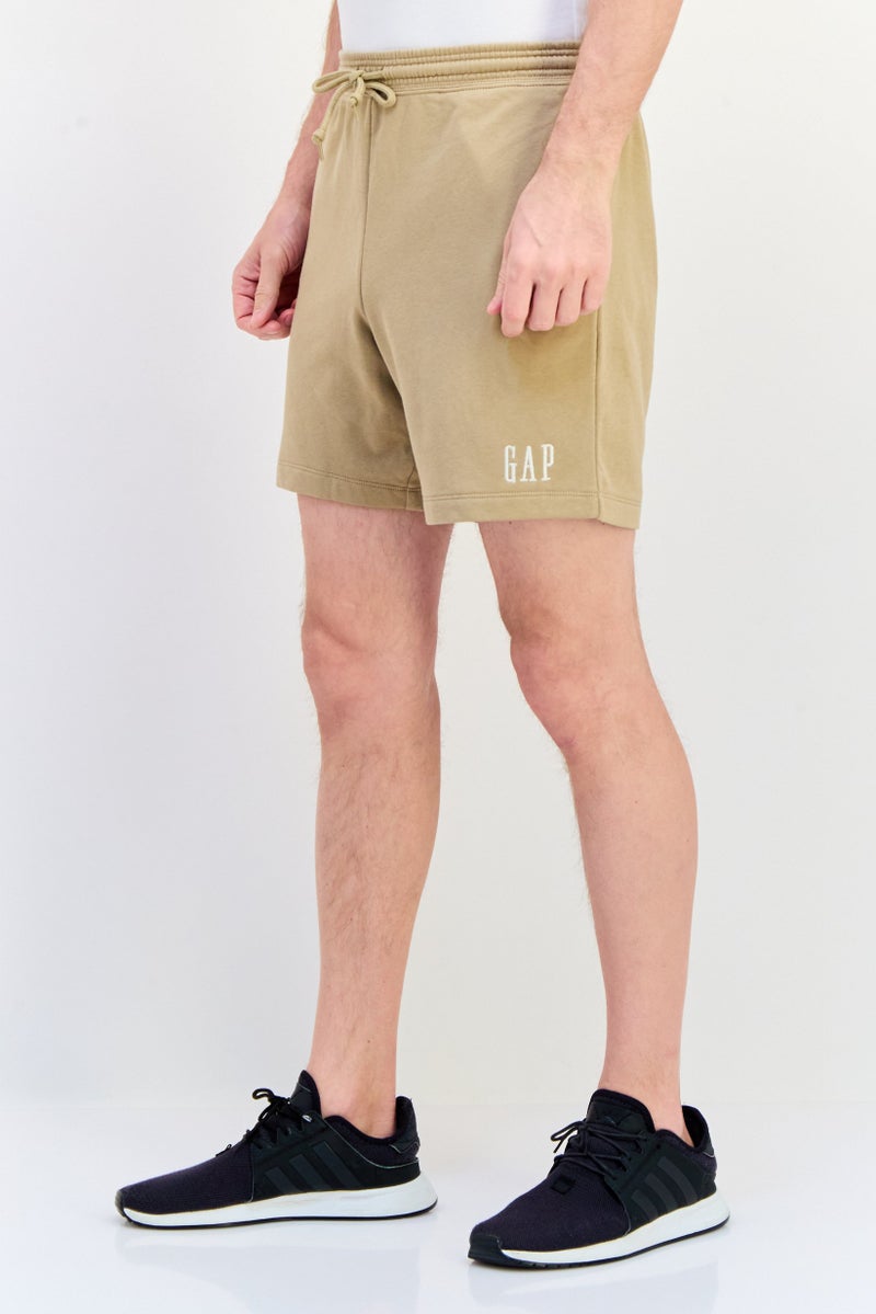 GAP Men Embroidered Logo Basic Shorts, Tan - Image 2