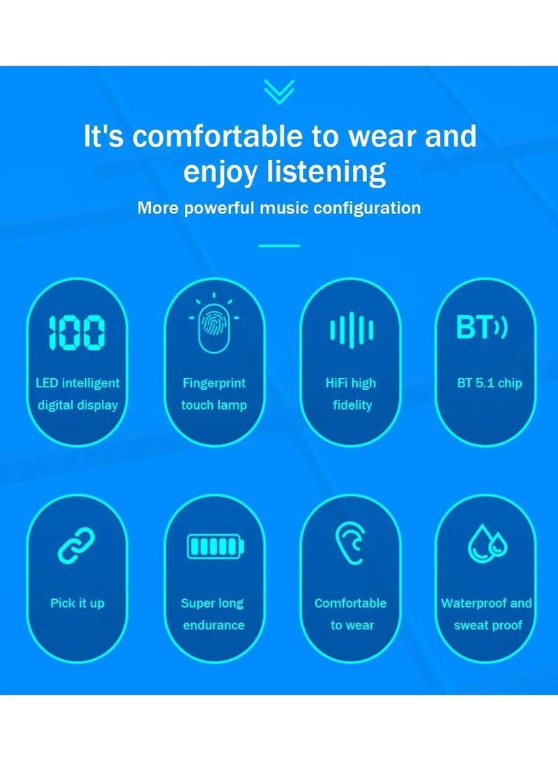 DubaiGallery سماعات أذن لاسلكية بلوتوث 5.2 صغيرة داخل الأذن لنظامي IOS و Android - Image 4