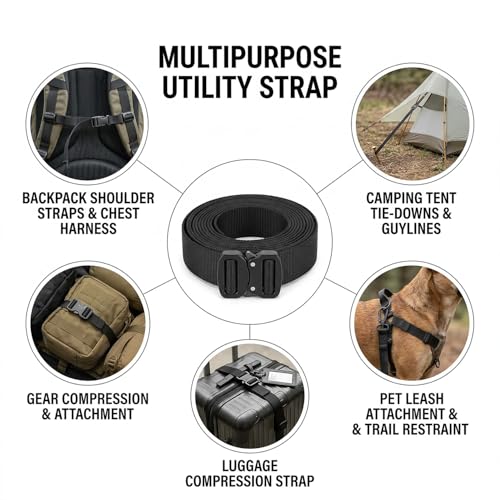 APAV Heavy-Duty 2-Inch Wide Nylon Webbing Strap - Versatile & Durable for Outdoor Gear, Sports Equipment, Pet Collars, Leashes, Bag Belts & DIY Projects (10 Meter (Black)) - Image 2