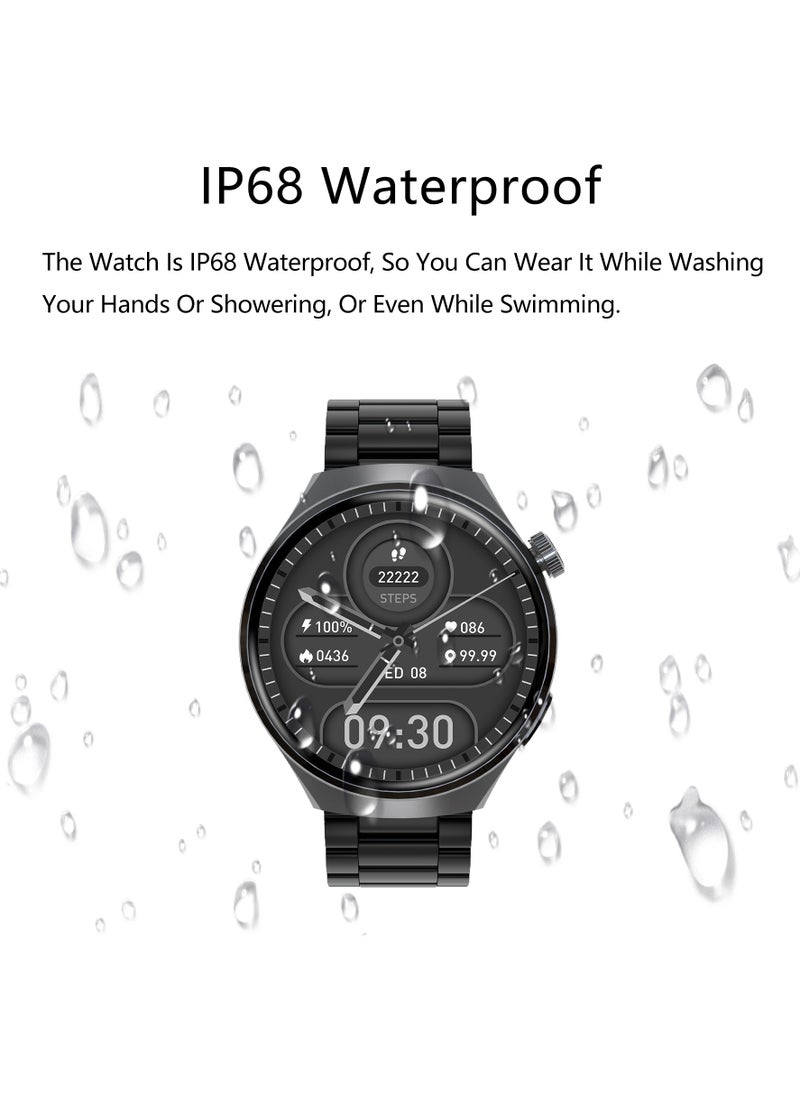 V19 1.39" HD TFT Display Smartwatch IP68 Waterproof 15-Level Heart Rate Compatible with Android & iOS Bluetooth Calling 100+ Sports Modes Health Suite Custom Watch Faces Black
