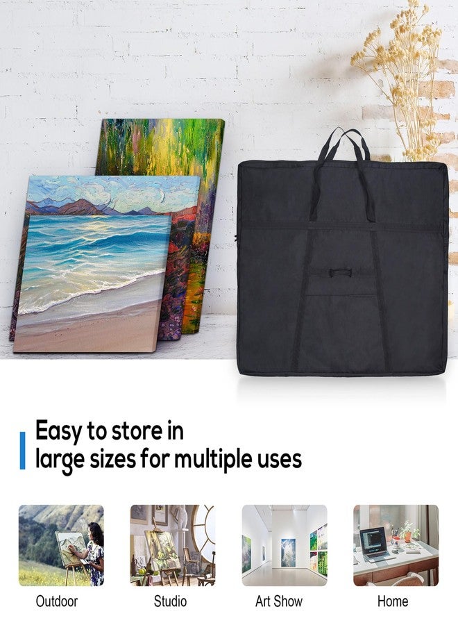 JJRING Dacron Light Weight Large Size Art Portfolio Tote Bag, 33'' x 43'' for 32'' x 42'' Black Carring Storage Case For Poster, Sketching and Drawing - Image 5