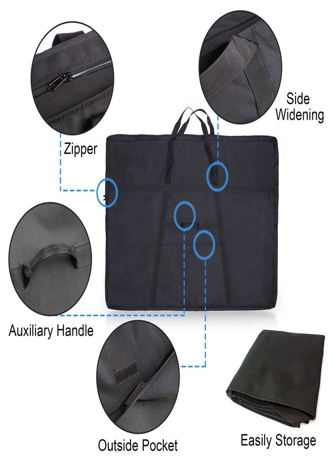 JJRING Dacron Light Weight Large Size Art Portfolio Tote Bag, 33'' x 43'' for 32'' x 42'' Black Carring Storage Case For Poster, Sketching and Drawing - Image 3