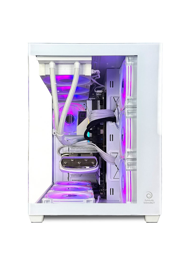 Game Sekret Pulse Gaming PC - Intel Core i7-14700K 3.4GHz Processor | NVIDIA RTX 4070 16GB GPU | 32GB DDR5 RAM | 990 Pro 1TB SSD | 240mm Liquid Cooler | 7 Fan Case Black | Windows 11 Pro | Desktop Computer Tower (White)  - Image 2