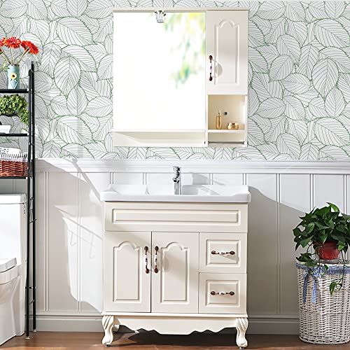 Kitico Peel and Stick Wallpaper Leaf Removable Leaf Contact Paper Green Leaf Self Adhesive Wallpaper Waterproof Leaves Wall Paper for Bedroom Vinyl Roll 17.7''x78.7'' - Image 3