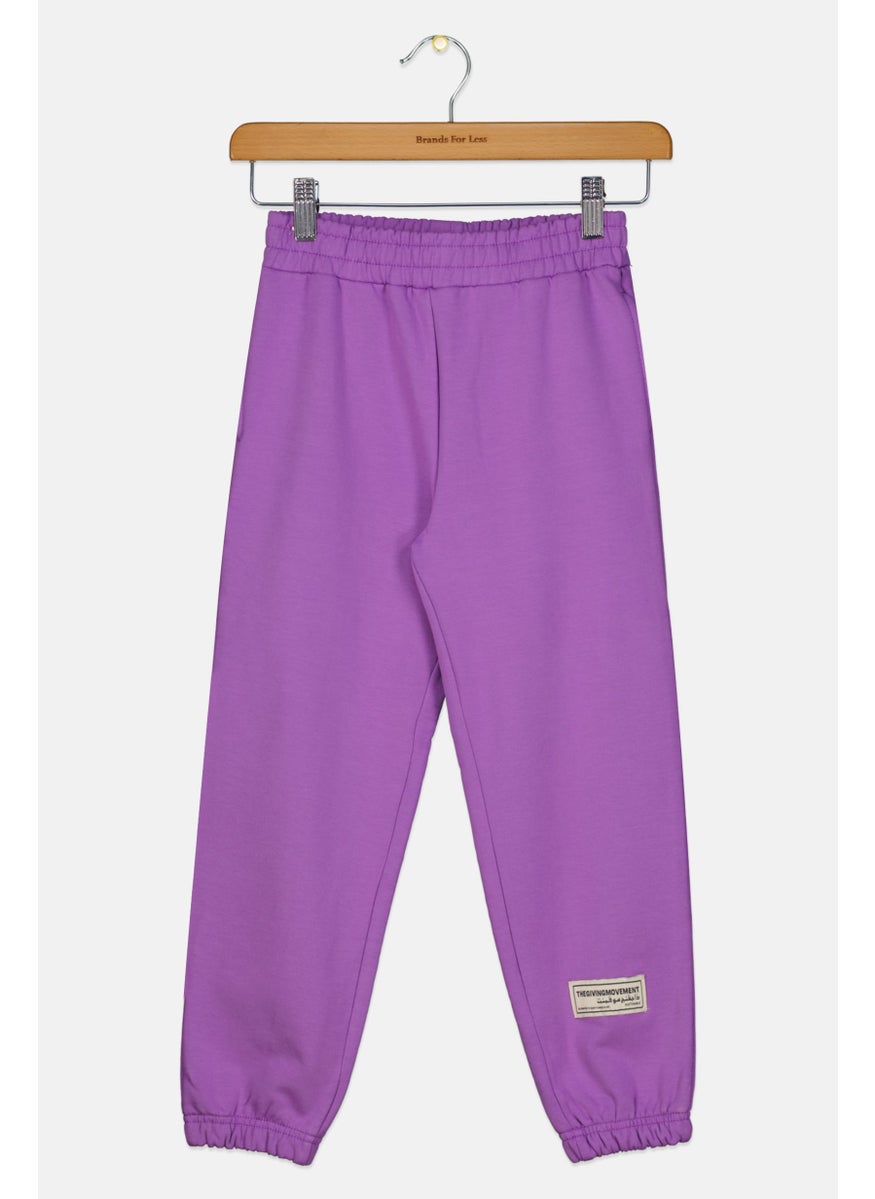 The Giving Movement Kids  Boy Brand Logo Pull On Jogger Pant, Purple  - Image 1