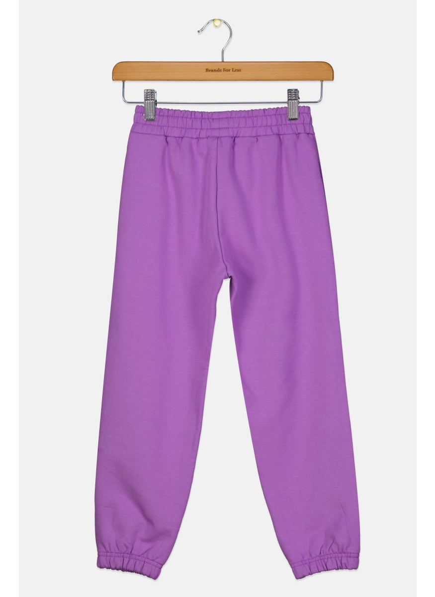The Giving Movement Kids  Boy Brand Logo Pull On Jogger Pant, Purple  - Image 2