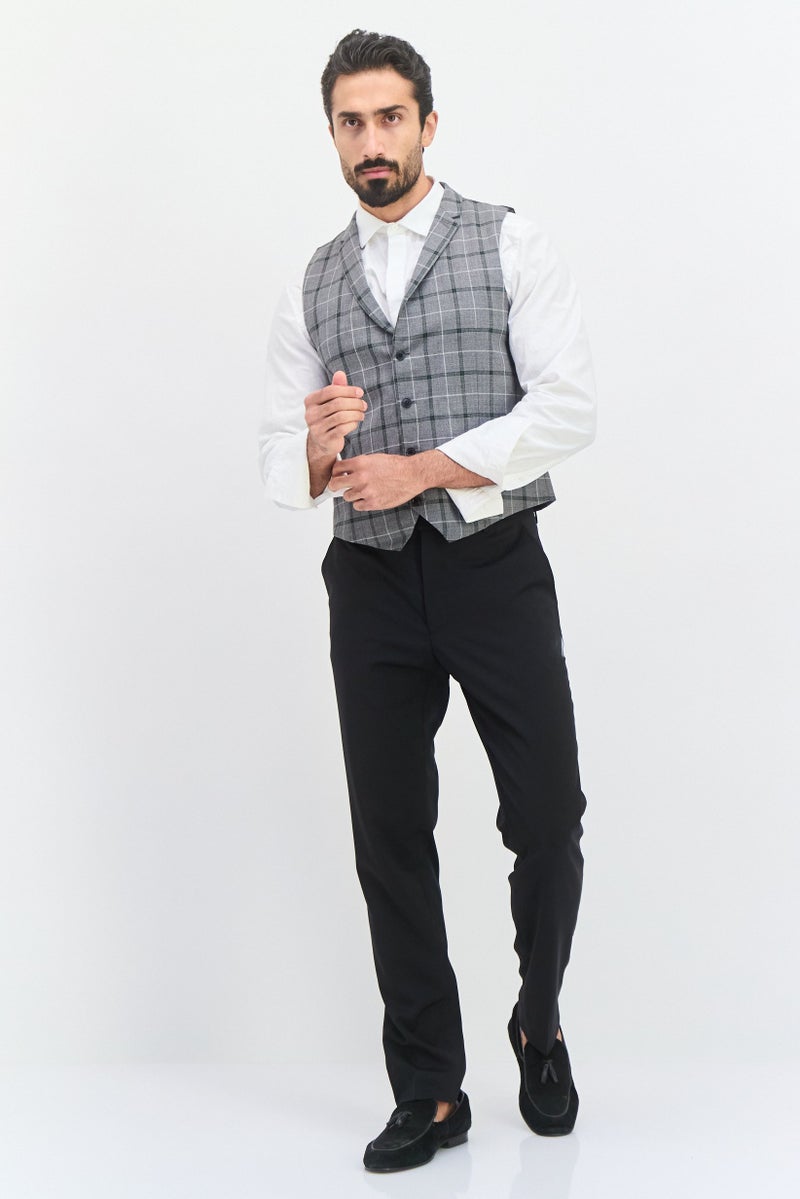 SELECTED سترة خصر مربعة للرجال، رمادي - Image 4