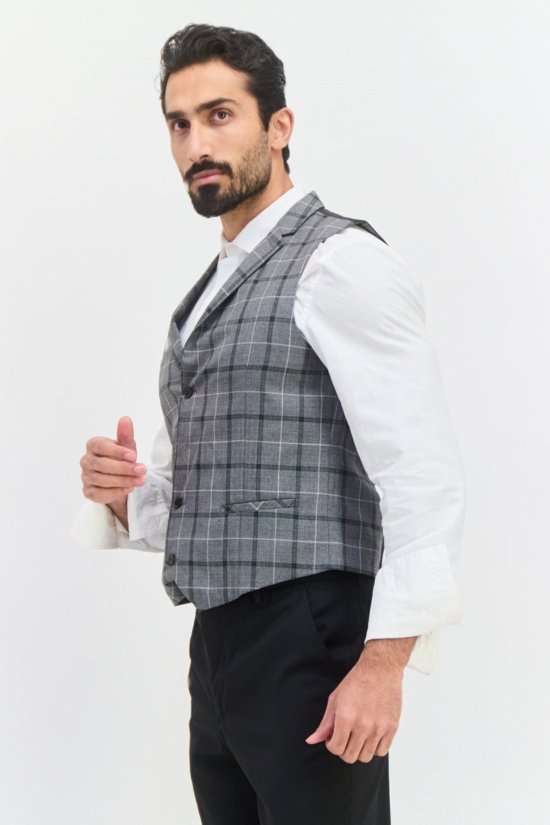 SELECTED سترة خصر مربعة للرجال، رمادي - Image 2