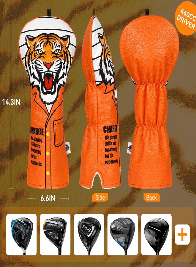 Big Crazy Funny Driver Headcover, Golf Head Covers, Tiger Design and Exquisite Workmanship, Waterproof Golf Club Head Covers, Club Protective, Golf Accessory and Gift for Men and Women - Image 4