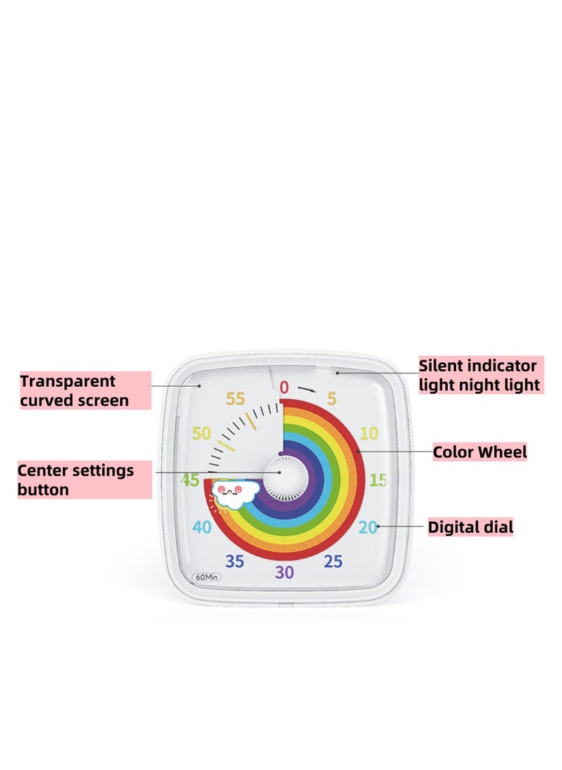 Generic - Timer 60 Minutes Visual Timer Desk Countdown Clock for Kids and Adults, Kitchen Timer Cooking Pomodoro Technique Timer Productivity, Time Management Tool for Teaching Classroom - Image 1