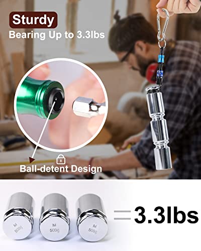 katerk 6 pcs 1/4 inch Hex Shank Aluminum Alloy Screwdriver Bits Holder, Light-weight Quick-change Extension Bar Keychain Drill Screw Adapter Change Portable (With Silver Carabiner) - Image 3