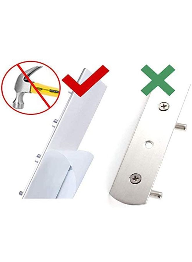 Drill-Free Stainless Steel Wall Mounted Bathroom Kitchen Hooks with Super Strong Adhesive Foam Pad on The Back,4 Heavy Duty Metal Hanger Included for Hanging Coats, Towels, Keys (4 Hooks)