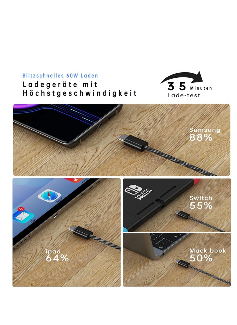 Generic - USB C to Lightning Cable 3M 60W PD 3.0 Fast Charging Cable Nylon Braided for iPhone 15 Pro Max Plus, Samsung Galaxy S23, iPad, Huawei W.3metr - Image 1