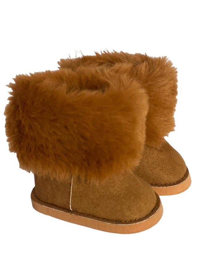 MBD 18 Inch Doll Boots-Brown Fur Boots Fot 18 Inch Kennedy and Friends Dolls and All Other 18 Inch Dolls - Image 2