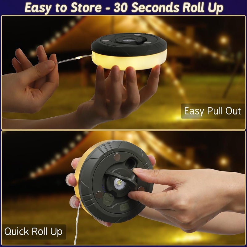 جليفار أضواء خيطية خارجية - أضواء خرافية LED بمنفذ USB - ديكور تخييم ملون، مقاومة للماء ويتم التحكم بها عبر التطبيق، ضوء خيمة محمول للباحات ومسارات المشي لمسافات طويلة وحفلات الحديقة - Image 1