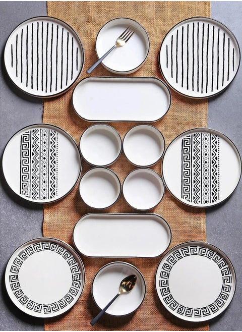 Sio Savior 14-Piece Serving 6 Person Ceramic Breakfast Set