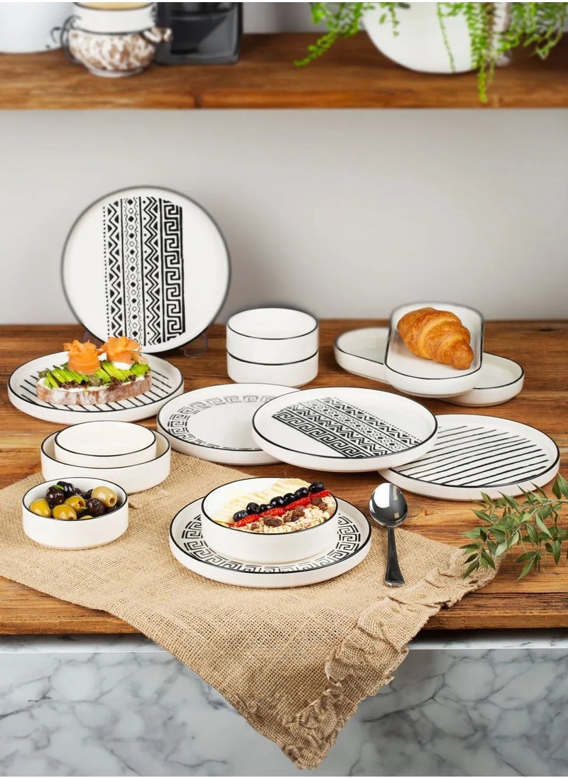 Kitchen Life Sio Savior 14-Piece Serving 6 Person Ceramic Breakfast Set  - Image 3