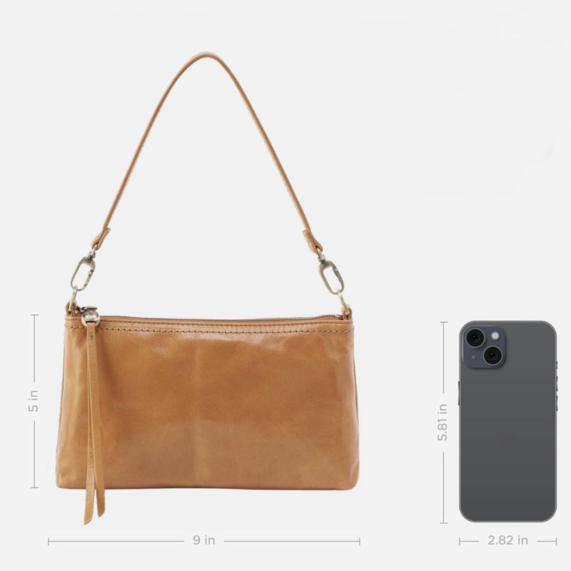 HOBO Darcy Convertible Leather Crossbody Bag with Removable Strap - Leather Shoulder Bag & Wristlet with 6 Card Slots, Bill Slot & Exterior Phone Pocket - Natural - Image 5