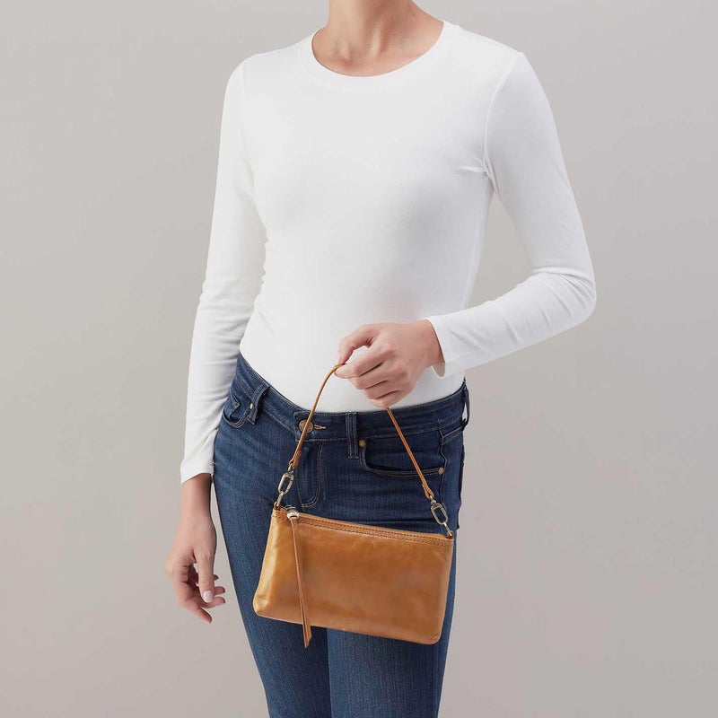 HOBO Darcy Convertible Leather Crossbody Bag with Removable Strap - Leather Shoulder Bag & Wristlet with 6 Card Slots, Bill Slot & Exterior Phone Pocket - Natural - Image 3