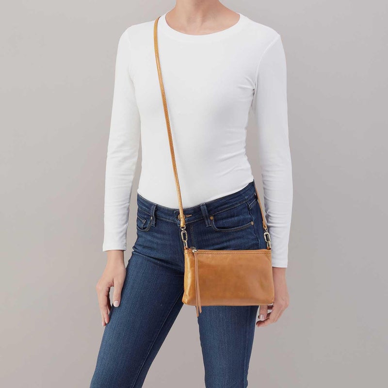 HOBO Darcy Convertible Leather Crossbody Bag with Removable Strap - Leather Shoulder Bag & Wristlet with 6 Card Slots, Bill Slot & Exterior Phone Pocket - Natural - Image 2