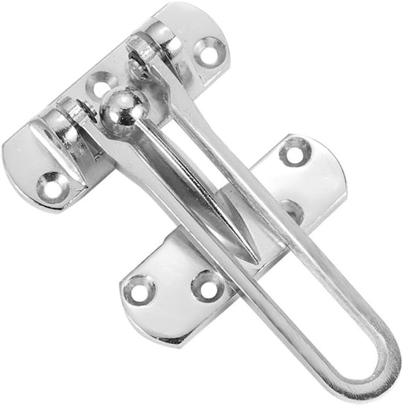 قفل سلسلة أمان للباب من سبيكة الزنك الثقيلة المضادة للسرقة، آمن للأطفال، فضي - Image 1