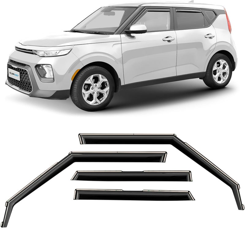 CLIM ART In-Channel Rain Guards for Kia Soul 2020-2024 - 4 Piece Set - Image 1