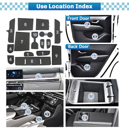 SXCY for 2025 2026 Hyundai Tucson Cup Holder Inserts Liner [Full Wire Button Console Only] 2025 2026 Tucson Door Slot Mats 2025 2026 Tucson Limited Accessories Cupholder Console Inserts Liner(Black) - Image 2