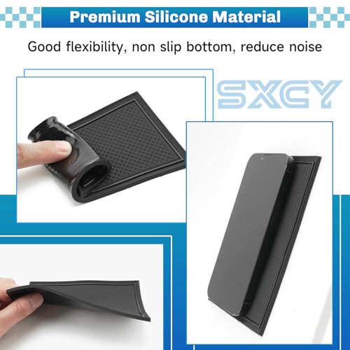 SXCY for 2025 2026 Hyundai Tucson Cup Holder Inserts Liner [Full Wire Button Console Only] 2025 2026 Tucson Door Slot Mats 2025 2026 Tucson Limited Accessories Cupholder Console Inserts Liner(Black) - Image 4