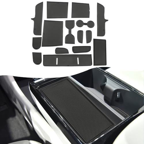 SXCY for 2025 2026 Hyundai Tucson Cup Holder Inserts Liner [Full Wire Button Console Only] 2025 2026 Tucson Door Slot Mats 2025 2026 Tucson Limited Accessories Cupholder Console Inserts Liner(Black) - Image 1
