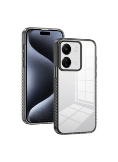 Zaboon For Xiaomi Redmi 13C 4G / 5G Anti-slip Clear Acrylic Hybrid TPU Phone Case(Black) 