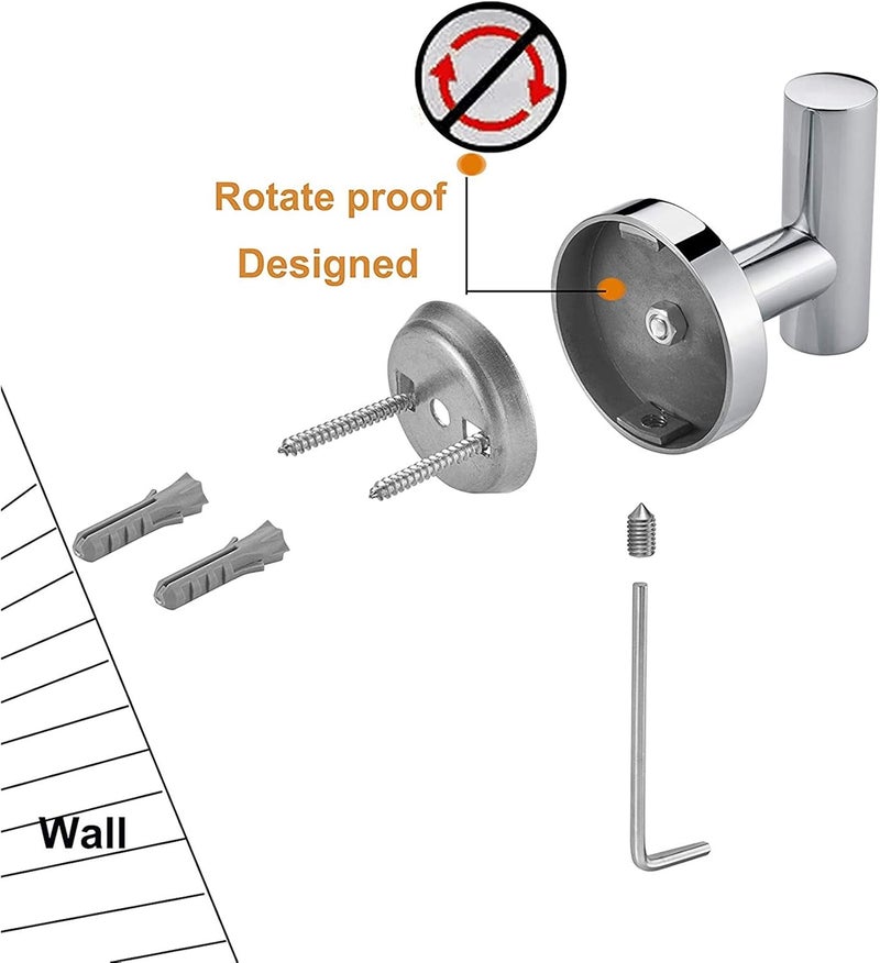 Nolimas خطاف معطف منشفة كروم مصقول من الفولاذ المقاوم للصدأ SUS304 لخزانة الملابس والحمام ، خطاف رداء مثبت على الحائط ، حزمة من 2 - Image 4